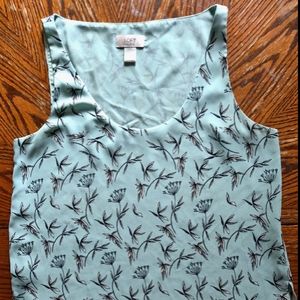 LOFT dressy light blue floral tank top